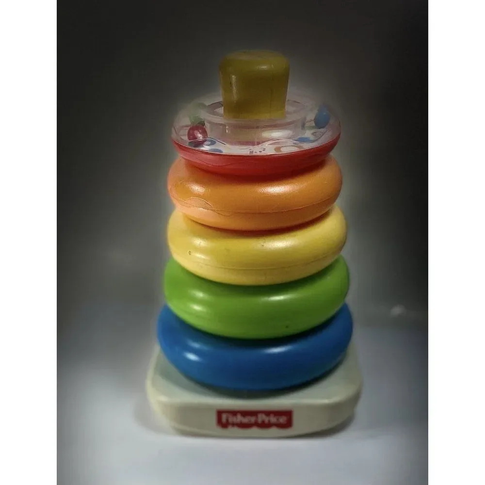Vintage Fisher Price ROCK a STACK 1050 USA Stacking Rings Toy Complete